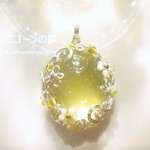 オウロベルデ・クォーツペンダント（ワイヤージュエリー☆ワイヤーアクセサリー☆ワイヤーラッピング天然石ネックレス）