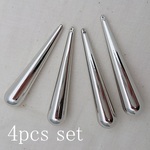 [再販×7] 4個セット!超ロング 立体ドロップチャーム シルバー アクリル メタリック 軽量 樹脂 メッキ CCB