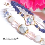 天然石♡ハウライトとレジンパーツのBLUEブレスレット