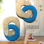 RUKIRIRIA #312 クリアホワイト×ターコイズラタン サマーピアス   大ぶりピアス