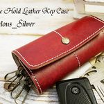 送料無料 3つ折りのシンプルなキーケース!! ハンドメイド 姫路レザー lkc01 手染めボルドー