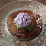 樹脂粘土のお花ブローチ(透き通る紫陽花)