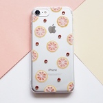 全機種対応ピンクグレープフルーツのスマホケース