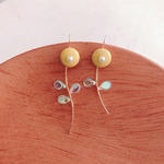 beads flower pierce  'mustard yellow'