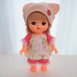 メルちゃんサイズ　パジャマ3点セット　ピンク苺　水玉