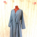 ☆ Summer SALE！ ☆　シャンブレー手書き風ストライプの軽量シンプルコート　5mmストライプ