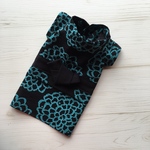 ペット浴衣★ダリア/ブラック×グリーン