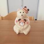 しろくま貯金箱用着せ替え クマさんとハートのお洋服セット