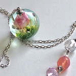 Hester's garden ピンクの薔薇 ネックレス(ロジウム)
