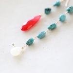 14KGF turquoise moonstone pierce[kgf0677]