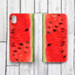 超リアルフルーツ スイカ🍉 ver2 帯なし手帳型スマホケース iPhoneSE2にも対応