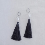 ¹⁵ tassel×dark gray×silver ︴accessory