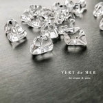 【20個 14×17mm】  ファセット クリア ハーフ ビーズ ロック アイス