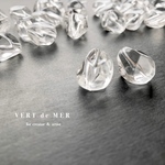 【10個 17×12mm】  ファセット クリア ロック  ビーズ 