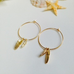 大人のゴールドフェザーフープピアス★