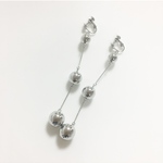 ボールピアス イヤリング ボールイヤリング チェーン チェーンピアス シルバー  シルバー ピアス 大ぶり