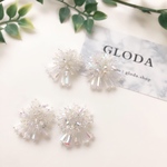 つぶつぶピアス ビーズピアス ビーズフラワー