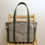 「混合トート」通勤トート「ベージュ×オリーブ×生成り」帆布トートバッグ 倉敷帆布8号 和泉木綿帆布【受注制作】