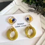 No.334   プラスチックチェーンのレジンピアス