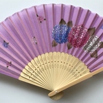 紫陽花の扇子[送料込み]