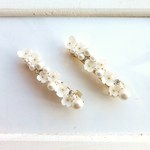 霞草とパールのビジューバレッタ【６cm】