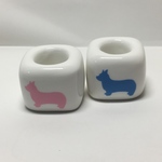 コーギー柄歯ブラシスタンド(骨型)