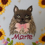 《予約済》猫ちゃん刺繍　Marieちゃん