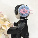 【オリジナル水引】ロボホン　耳飾り　水引製　金魚　パールピンク
