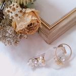 パールビジューのヘアアクセサリー 結婚式のお呼ばれや浴衣にも クリアなヘアクリップ