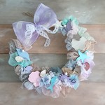 シェルリース(24cm)＊ウッディーシェルのパステルラグーンⅡ＊涼しげサマーリース
