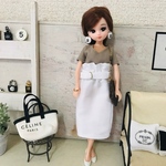 リカちゃん服♡ベルト付き白ハイウエストスカート♡単品♡リアルクローズ  