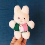 《受注製作》うさぎのエマ（緑ストライプ）