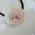 大ぶりヘアゴム-アリッサムのお花入り-(アウトレットお値下げ品)