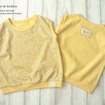 更に値下げ　セール！【100】イエロー小花柄×たんぽぽ　ノースリーブカットソー