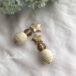 ★ 一点物 ★ 星のシェル＊ロープボールのピアス／イヤリング PVC