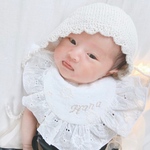 Frilled bib ♡ lace off white