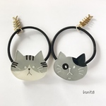  ねこのヘアゴム　はいいろ系《プラバン》猫･ネコ･neco