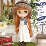 No.1577  モノギンガムトップスと白サロペットスカート
