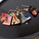 【限定・お試し価格】友禅和紙＊とんがり紙ふうせんピアス
