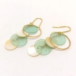 ラウンドシェルピアス（ミントグリーン）
