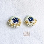 ピアス／イヤリング ⚪︎◯ bubbles ビーズ刺繍 