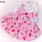 S30☆　ピンク金魚*浴衣&レースフリルキャミワンピ [Berry]赤