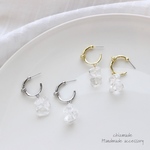 MUSUBI hoop Pierce＊クリア＊シンプル大人可愛いピアス