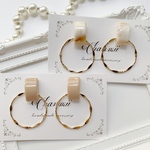 2way♡カーブカボション 大ぶりリングピアス