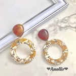 ❤︎べっこうカボション×サマーフープピアス