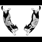 猫 刺青 和柄 ステッカー 4