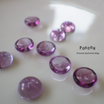 8mm purple ボタン チェコビーズ 20個