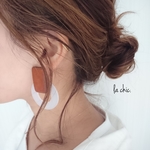 ウッド カボション フープ ピアス イヤリング