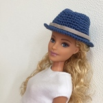 リカちゃん等ドールサイズ 中折れ帽子 ブルー