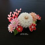 つまみ細工　ｅｔ様オーダー　髪飾り　下がり付コーム